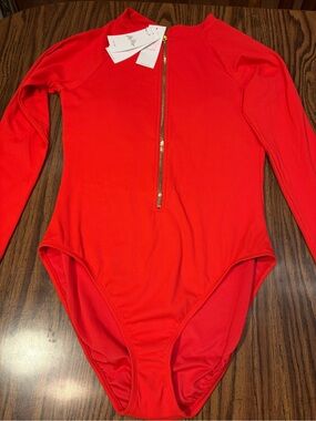 Lilly Pulitzer Long Sleeve One-Piece Swimsuit with Front Zip Sz14 New